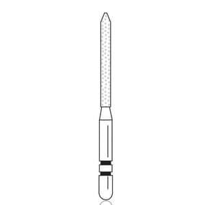 Two Striper Diamond Burs, FG, Bevel-End Cylinder, 250.11C, 1.2 mm Major/0.4 mm Minor Diameter, 11 mm Length, Coarse, Green, 5/Pk, 2015068 thumbnail 7