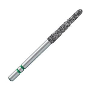 Two Striper Diamond Bur, FG, Flame, 260.8C, 1.4 mm Major/0.4 mm Minor Diameter, 8 mm Length, Coarse, Green, 5/Pk, 2015123 thumbnail 11