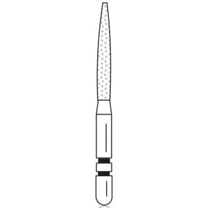 Two Striper Diamond Burs, FG, Flame, 260.10F, 1.4 mm Major/0.5 mm Minor Diameter, 10 mm Length, Fine, Red, 5/Pk, 2015155 thumbnail 7