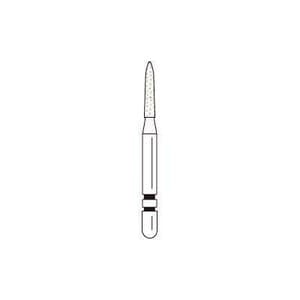 Two Striper® Diamond Bur, FG, Coarse, Green, Flame #262.6.5, 1.3 mm Major/1.0 mm Minor Diameter, 6.5 mm Length, 5/Pkg, 2015983 thumbnail 5
