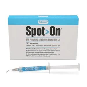 Spot-On Etch 37% Phosphoric Acid Etch Gel, High Viscosity, Blue, Bulk Kit, 12 g Syringe with 10 Empty 1.2 ml Syringes & 50 Tips, 3001460 thumbnail 17