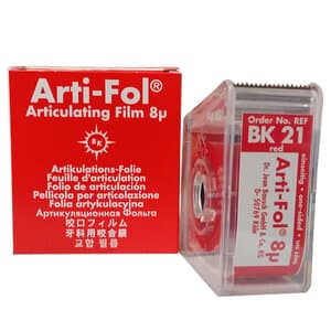 Bausch Arti-Fol Articulating Film, Ultra Thin 8 Micron, One-Sided Red, 22 mm x 20 m Roll in Dispenser, BK-21 thumbnail 4