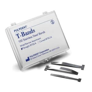 Pulpdent T-Bands, Straight/Wide, Stainless Steel, 0.002 in / 0.05 mm, 100/Pk, BTSS/W thumbnail 9