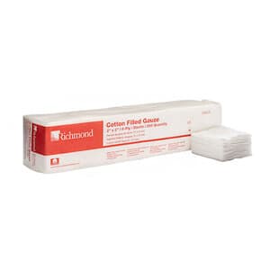 Richmond Cotton Filled Exodontia Sponges, 2" x 2", 8-Ply, Sterile, 200/Sleeve, 25 Sleeves/Case, 300405 thumbnail 5