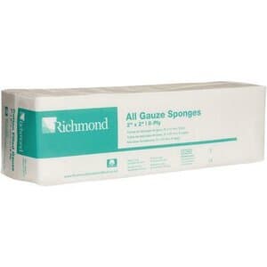Richmond All Gauze Sponges, 2" x 2", 12-Ply, Non-Sterile, 200/Sleeve, 25 Sleeves/Case, 300420 thumbnail 5