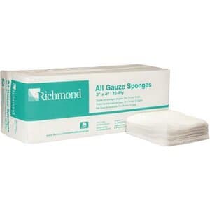 Richmond All Gauze Sponges, 3" x 3", 12-Ply, Non-Sterile, 200/Sleeve, 20 Sleeves/Case, 300421 thumbnail 7