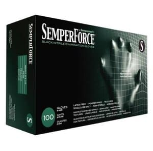 SemperForce® Nitrile Exam Gloves, Powder Free, Non-Sterile, Small, Black, 100/Box, BKNF102 thumbnail 3