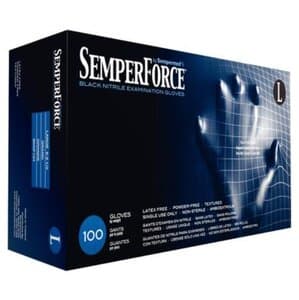 SemperForce® Nitrile Exam Gloves, Powder Free, Non-Sterile, Fingertip Textured, Black, Large, 100/Box thumbnail 3