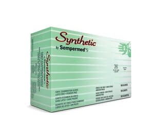 Sempermed SemperCare Synthetic Vinyl Exam Gloves, Powder Free, Non-Sterile, Smooth, Small, Clear, 100/Bx thumbnail 2