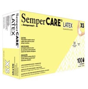 SemperCare® Latex Exam Gloves, Powder Free, Non-Sterile, Micro-Textured, X-Small, Cream, 100/Box thumbnail 10