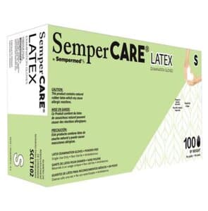 SemperCare Latex Exam Gloves, Powder-Free, Micro-Textured, Small, Cream, 100/Box, SCLT102 thumbnail 11