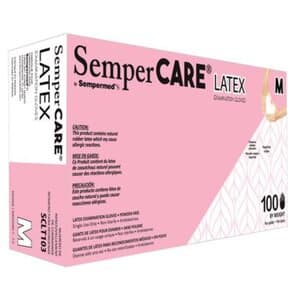 SemperCare® Latex Exam Gloves, Powder Free, Non-Sterile, Medium, Cream, 100/Box thumbnail 11