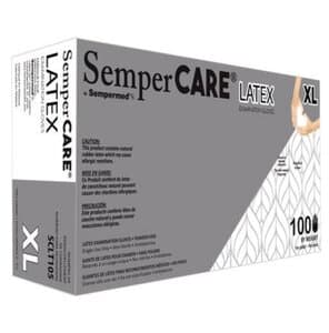 SemperCare Latex Exam Gloves, Powder Free, Textured, Non-Sterile, X-Large, Natural, 100/Box thumbnail 10