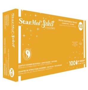 StarMed Select Nitrile Exam Gloves, Powder Free, Latex Free, Violet Blue, Extra Small, 100/Box thumbnail 2