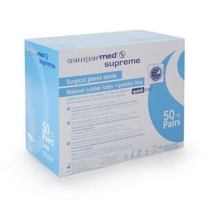 Sempermed Supreme Latex Surgical Gloves, Sterile, Powder Free, Size 7.5, Beige, 50 Pairs/Box, SPF750 thumbnail 3