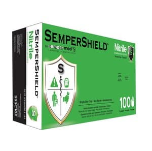 SemperShield Nitrile Exam Gloves, Powder Free, Textured, Small, Blue, 100/Box - SEMPERSHIELD NITRILE EXAM POWDER FREE TEXTURED SMALL BX/100 - Image 1