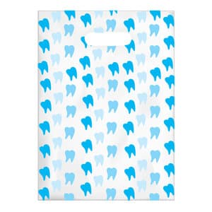Sherman Specialty Blue Teeth Scatter Patient Bags, Clear Plastic, 7.5" x 10", 100/Pack, 98D thumbnail 5