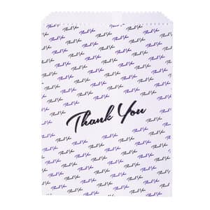 Thank You Paper Scatter Bags, White, 7.5" x 10", 100/Pack, S8631 thumbnail 5