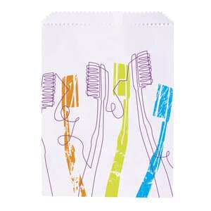 Sherman Specialty Modern Toothbrush Paper Patient Bags, 7.5" x 10", 100/Pack, S8657 thumbnail 5