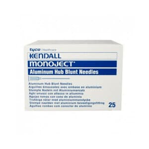 Monoject Blunt Cannula, 23 Gauge x 1", Blue, Sterile, Single-Use, 25/Pk - Monoject Blunt Cannulas 23GA x 1" Blue (25) - Image 1