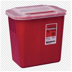 Sharps-A-Gator 2 Gallon Red Sharps Container with Clear Lid, 4 Bases & 4 Lids per Box - Sharps-A-Gator 2gal Red Sharps w/Clear Lid - Image 1
