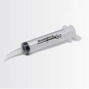 Monoject 412 Curved Tip Irrigating Syringe, 12 mL, Non-Sterile, Bulk Pack of 50 - Monoject 412 Curved Tip Irrigating Syringe (50) - Image 1
