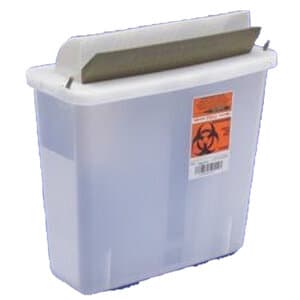 Cardinal Health In-Room Sharps Container, 5 Quart, Mailbox Lid, Clear - SHARPS CONTAINER INROOM 5QT MAILBOX LID CLEAR - Image 1