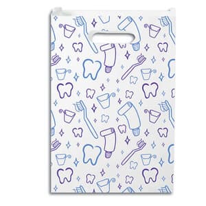 SmileMakers Scatter Print Toothbrush Patient Bags, 7.5 x 10 Inches, Pack of 100 thumbnail 2