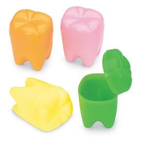 SmileMakers Rainbow Tooth Holders, Assorted Bright Colors, Closeable Lids, 1-1/4 Inches, Pack of 72 thumbnail 2