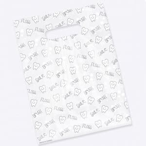 Tooth Scatter Print Bags, Clear, 7.5 x 10 in, 100/Pkg, SmileMakers thumbnail 2
