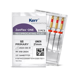 Kerr ZenFlex ONE Reciprocating NiTi File, Primary, Red, .25/.06, 21mm, 3/Pk, 818-2604 thumbnail 13
