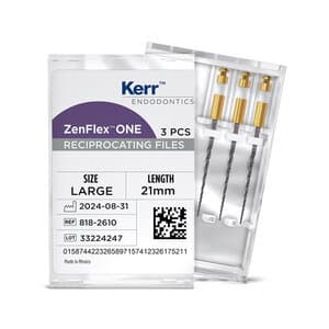 ZenFlex ONE Reciprocating NiTi Endodontic File, Large, White, .45/.06, 21mm, 3/Pack, 818-2610 thumbnail 7