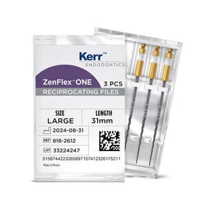 ZenFlex ONE Reciprocating NiTi File, Large, White, .45/.06, 31mm, 3/Pk, 818-2612 thumbnail 8