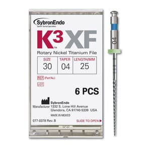 K3 Nickel-Titanium Rotary Endodontic Files, 25 mm, 0.04 Taper, #30, Blue, 6/Pk, 825-4305 thumbnail 12