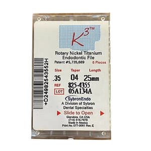K3 Nickel-Titanium Rotary Endodontic Files, 25 mm, 0.04 Taper, #35, Green, 6/Pk, 825-4355 thumbnail 12