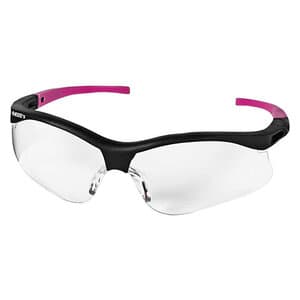 KC Nemesis Safety Eyewear, Clear Anti-Fog Lens, Black Frame with Pink Tips, 12/Box - KC Nemesis Safety Eyewear Clr AF Blk Frm Pink Tips - Image 1