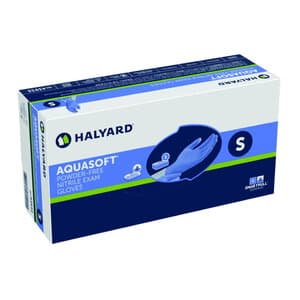 Halyard Aquasoft Nitrile Exam Gloves, Powder-Free, Non-Sterile, Blue, Extra Small, 300/Box - AQUASOFT NITRILE PF GLOVES BOX 300 X-SMALL - Image 1
