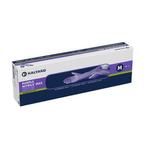 Halyard Purple Nitrile Exam Gloves, Medium, Powder-Free, Box of 50 - PURPLE MAX NITRILE GLOVES MEDIUM PK/50 - Image 1
