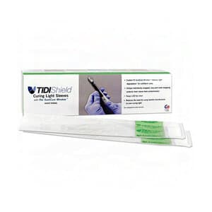 TidiShield™ Curing Light Sleeves for Ultradent Valo, Crystal Clear SureCure Window™, 100/Box - TidiShield™ Curing Light Sleeves Ultradent Valo 100/Box - Image 1