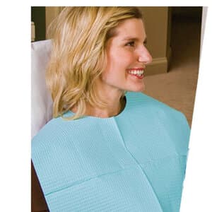 Tidi Products Contour Patient Bibs, Blue, 18" x 22", Polyback, 400 per Pack - CONTOUR BIBS BLUE 18X22 PK400 POLYBACK - Image 1