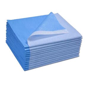 TIDI Everyday Drape Sheets, Blue Tissue/Poly Pebble, 30in x 48in, 100 per Case - Equipment Drape Sheet 30X48 Blue W/Poly (100) - Image 1