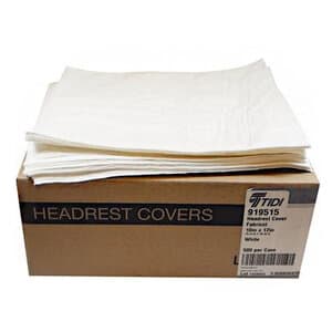 Tidi Products FABRICEL Headrest Covers, Deluxe, 10" x 12", White, Box/500 - Headrest Covers Deluxe 10X12 White (500) - Image 1
