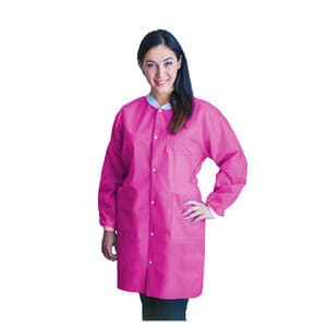 FiTMe Lab Coat, Raspberry Pink, Large, 10/Bag, UGC-6609-L thumbnail 10
