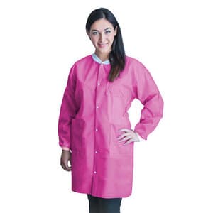 Dukal FitMe Lab Coats, Raspberry Pink, Medium, 10/Pack, UGC-6609-M thumbnail 11