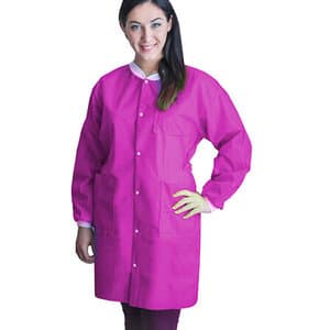 FiTMe Disposable Lab Coat, Large, Bubblegum Pink, 10/Pkg thumbnail 9