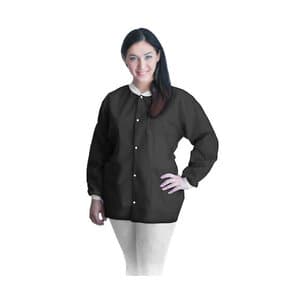 Dukal FitMe Disposable Lab Jacket, Black, Large, 10/Pack, UGJ-6500-L thumbnail 3