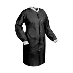 Dukal FitMe Disposable Lab Jacket, Black, Medium, 10/Pack, UGJ-6500-M thumbnail 3