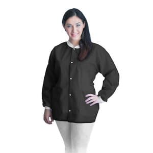 Dukal FitMe Disposable Lab Jacket, Black, Small, 10/Bag, UGJ-6500-S thumbnail 4