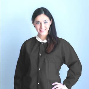 Dukal FitMe Disposable Lab Jacket, Black, X-Large, 10/Pack, UGJ-6500-L thumbnail 3
