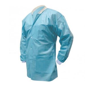 Dukal FitMe Disposable Lab Jacket, Sky Blue, Medium, 10/Pack, UGJ-6501-M thumbnail 8
